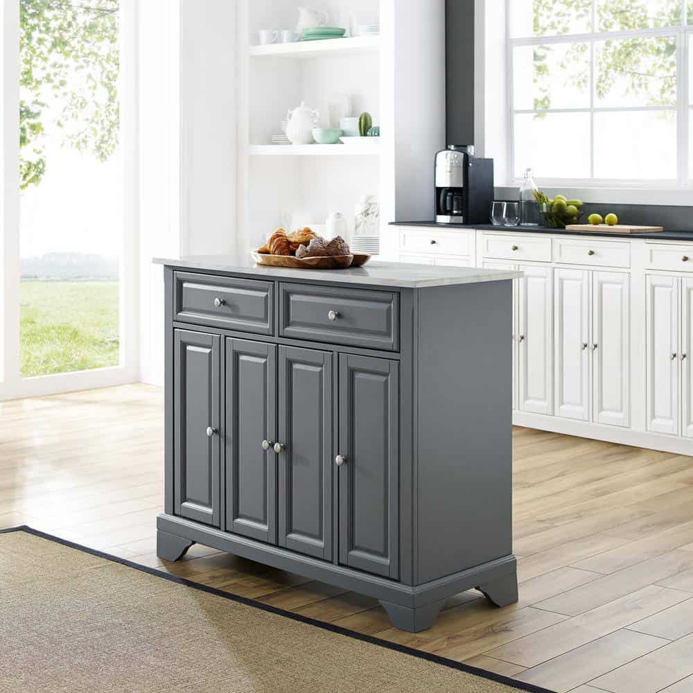 CROSLEY FURNITURE Avery Grey Kitchen Island CROSLEY FURNITURE Avery Grey Kitchen Island - Image 9