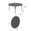 ZOWN 60537SGY1E Classic 71 in. Commercial Round Blow Mold Folding Table, Gray ZOWN 60537SGY1E Classic 71 in. Commercial Round Blow Mold Folding Table, Gray