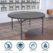 ZOWN 60537SGY1E Classic 71 in. Commercial Round Blow Mold Folding Table, Gray ZOWN 60537SGY1E Classic 71 in. Commercial Round Blow Mold Folding Table, Gray
