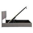 None Gray Queen Size Upholstered Platform Bed with a Hydraulic Storage System