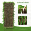 Cisvio D0102HPK737 Expandable Faux Privacy Fence, Decorative Faux Ivy Greenery Fencing Panel, with White Flower (4-Pack)