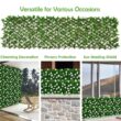 WELLFOR NP-HPY-10481WH-4 79 in. W x 39 in. D Willow and Polyester Faux Ivy Privacy Garden Fence with White Flower (4-Piece)