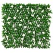WELLFOR NP-HPY-10481WH-4 79 in. W x 39 in. D Willow and Polyester Faux Ivy Privacy Garden Fence with White Flower (4-Piece)