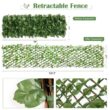 WELLFOR OP-HWY-70780 31 in. Plastic Garden Fence Green Artificial Ivy Fence Screen (Set of 3)