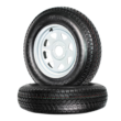 eCustomrim 2-Pack Trailer Tire Rim ST205/75D15 15 in. Load Range C 5 Lug White Spoke Wheel - 2 Year Warranty w/Free Roadside