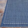 Couristan Recife Saddle Stitch Ivory-Indigo 8 ft. x 11 ft. Indoor/Outdoor Area Rug