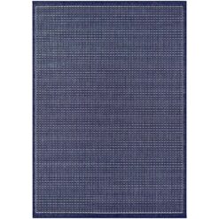 Couristan  Recife Saddle Stitch Ivory-Indigo 8 ft. x 11 ft. Indoor/Outdoor Area Rug