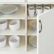 StyleWell Bainport Ivory with Butcher Block Top Wooden Rolling Kitchen Cart and Double-Drawer Storage (44" W)