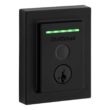 Kwikset 720HFLxHalo Halo Touch Matte Black Contemporary Fingerprint Wi-Fi Smart Lock Deadbolt Feat SmartKey and Halifax Rectangular Lever