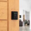 Kwikset 720HFLxHalo Halo Touch Matte Black Contemporary Fingerprint Wi-Fi Smart Lock Deadbolt Feat SmartKey and Halifax Rectangular Lever