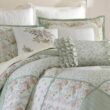 Laura Ashley Harper 4-Piece Jade Green Floral Cotton Queen Comforter Set