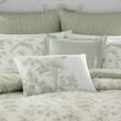 Laura Ashley Natalie 7-Piece Green Floral Cotton King Comforter Set