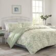 Laura Ashley Natalie 7-Piece Green Floral Cotton King Comforter Set