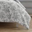 Laura Ashley Annalise 3-Piece Gray Floral Cotton King Comforter Set Laura Ashley Annalise 3-Piece Gray Floral Cotton King Comforter Set