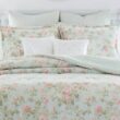 Laura Ashley Madelynn 7-Piece Blue Floral Cotton King Comforter Set