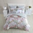 Laura Ashley Ailyn 7-Piece Red Floral Cotton King Comforter Bonus Set Laura Ashley Ailyn 7-Piece Red Floral Cotton King Comforter Bonus Set