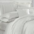 Laura Ashley Annabella 3-Piece White Solid Cotton King Comforter Set