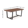 Walker Edison Furniture Company Durango 72 in. Mahogany Rustic Urban Industrial Farmhouse Distressed Solid Wood Dining Table