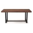 Walker Edison Furniture Company Durango 72 in. Mahogany Rustic Urban Industrial Farmhouse Distressed Solid Wood Dining Table