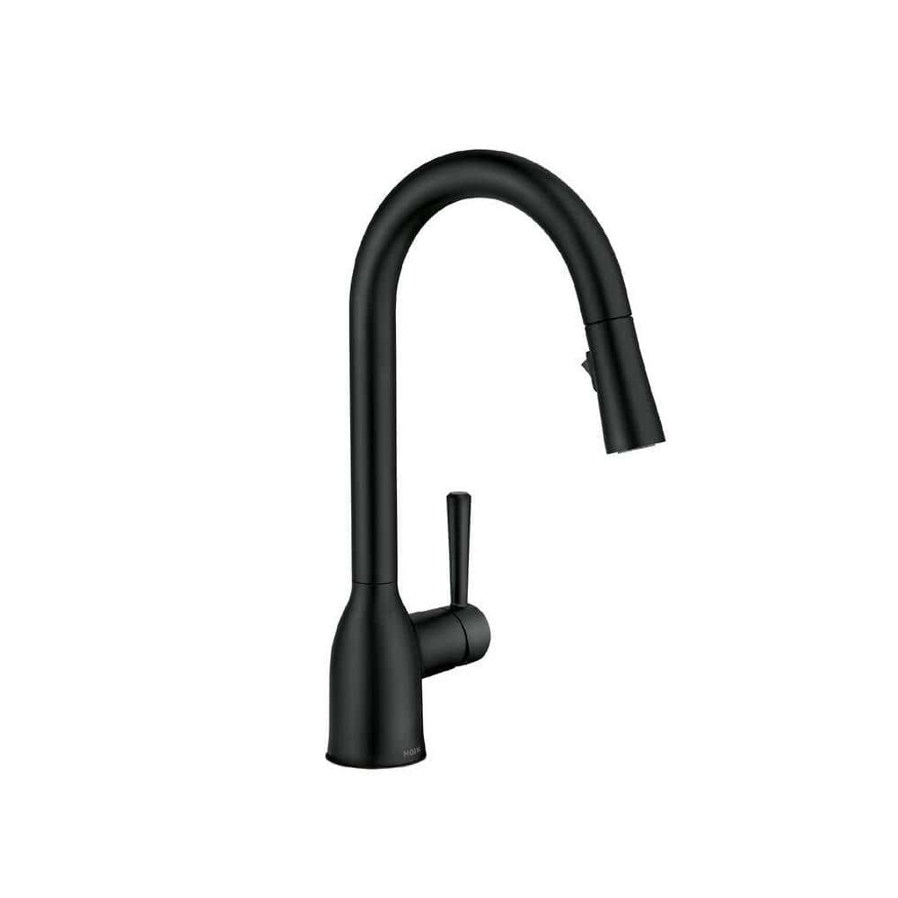 MOEN Adler Single-Handle Pull-Down Sprayer Kitchen Faucet with Reflex and Power Clean in Matte Black MOEN Adler Single-Handle Pull-Down Sprayer Kitchen Faucet with Reflex and Power Clean in Matte Black