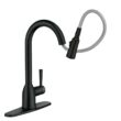 MOEN Adler Single-Handle Pull-Down Sprayer Kitchen Faucet with Reflex and Power Clean in Matte Black MOEN Adler Single-Handle Pull-Down Sprayer Kitchen Faucet with Reflex and Power Clean in Matte Black