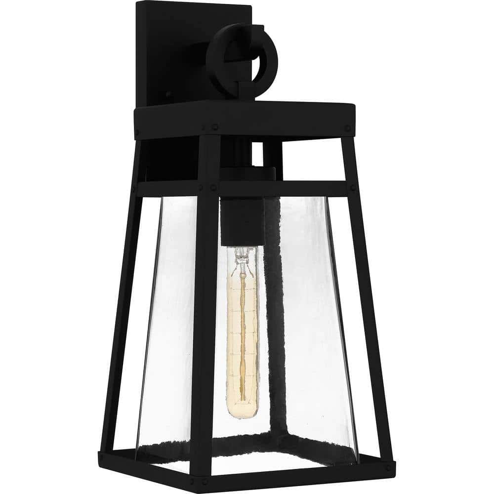 Quoizel Godfrey 1-Light Matte Black Outdoor Wall Lantern Sconce Quoizel Godfrey 1-Light Matte Black Outdoor Wall Lantern Sconce - Image 3