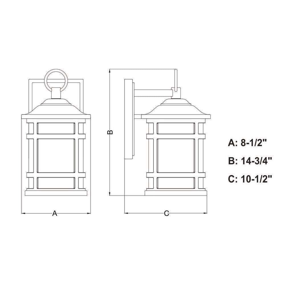 VAXCEL Southport Rust Proof 1 Light Black Coastal Outdoor Wall Lantern Clear Glass VAXCEL Southport Rust Proof 1 Light Black Coastal Outdoor Wall Lantern Clear Glass - Image 4