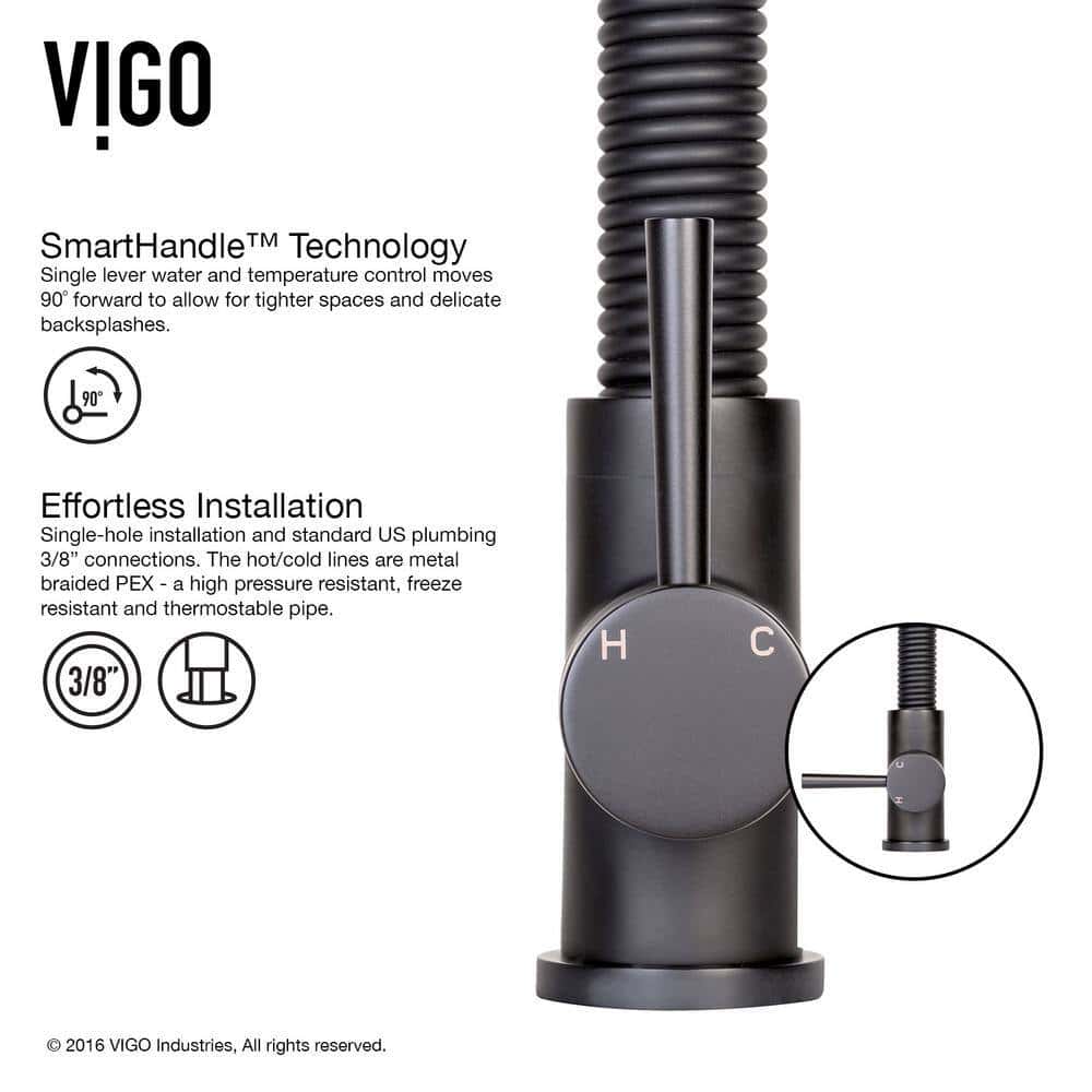 VIGO Edison Single Handle Pull-Down Sprayer Kitchen Faucet Set with Soap Dispenser in Matte Black VIGO Edison Single Handle Pull-Down Sprayer Kitchen Faucet Set with Soap Dispenser in Matte Black - Image 9