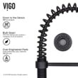 VIGO Edison Single Handle Pull-Down Sprayer Kitchen Faucet Set with Soap Dispenser in Matte Black VIGO Edison Single Handle Pull-Down Sprayer Kitchen Faucet Set with Soap Dispenser in Matte Black
