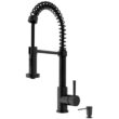 VIGO Edison Single Handle Pull-Down Sprayer Kitchen Faucet Set with Soap Dispenser in Matte Black VIGO Edison Single Handle Pull-Down Sprayer Kitchen Faucet Set with Soap Dispenser in Matte Black