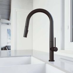 VIGO  Greenwich Single Handle Pull-Down Sprayer Kitchen Faucet in Matte Black