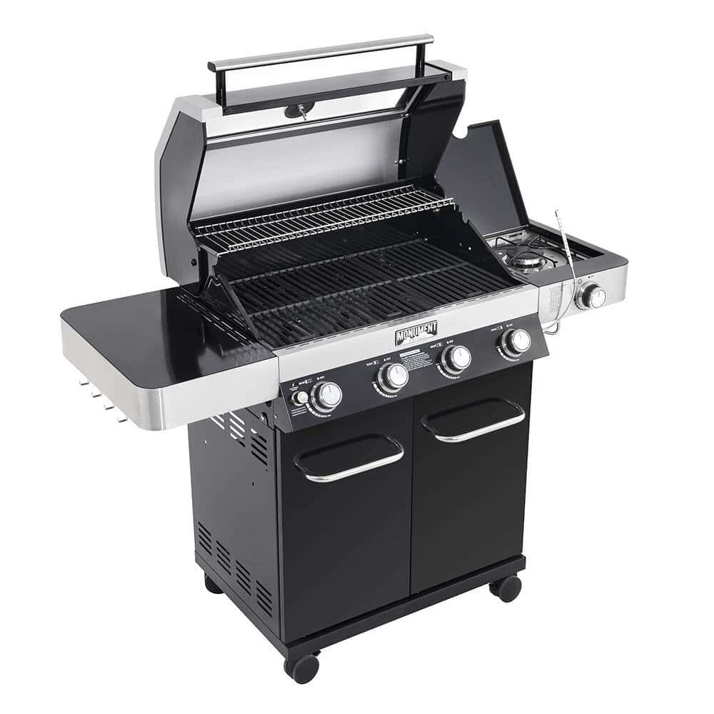 Monument Grills 42538B 4-Burner Propane Gas Grill in Black with ClearView Lid, LED Controls, Side Burner and USB Light Monument Grills 42538B 4-Burner Propane Gas Grill in Black with ClearView Lid, LED Controls, Side Burner and USB Light - Image 8