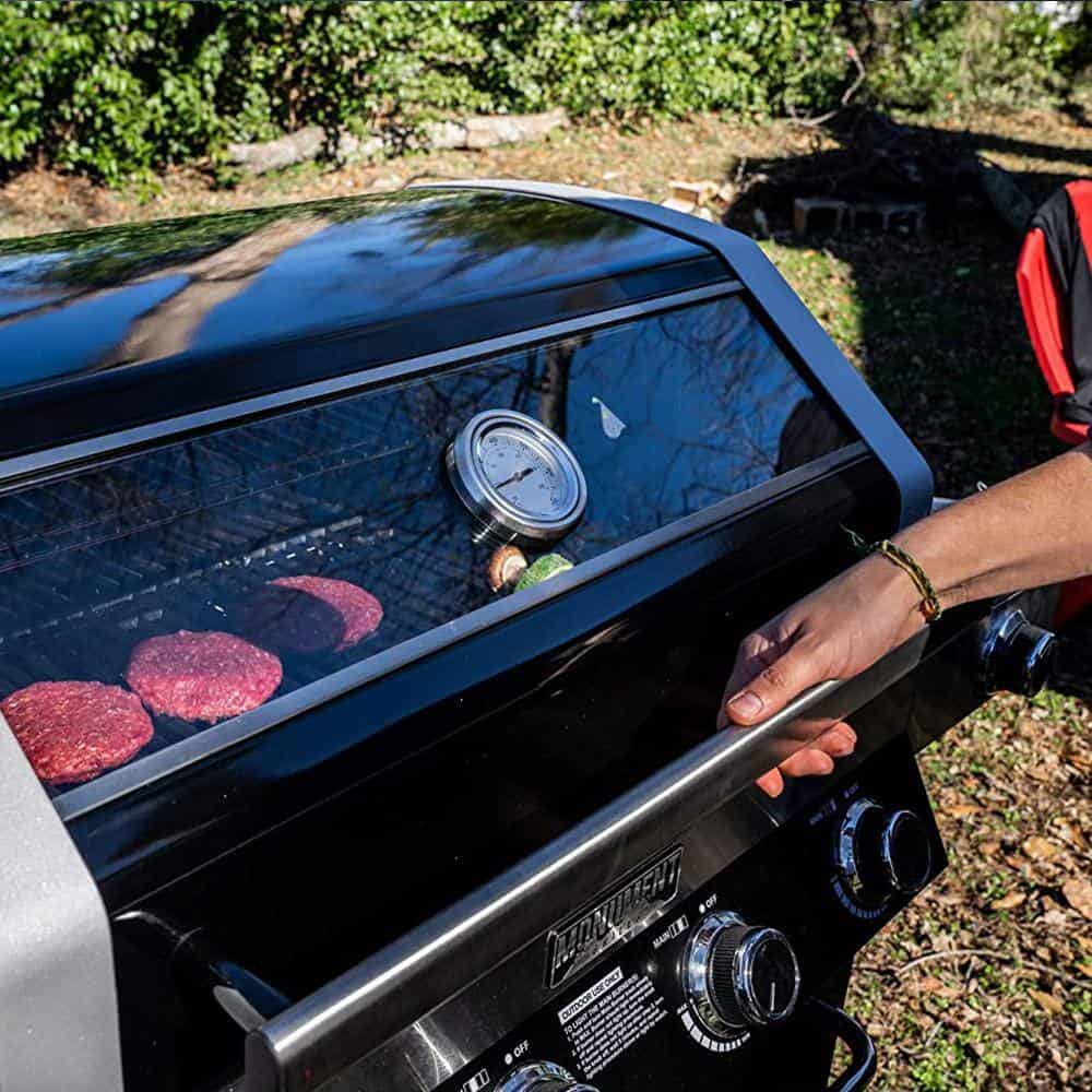 Monument Grills 42538B 4-Burner Propane Gas Grill in Black with ClearView Lid, LED Controls, Side Burner and USB Light Monument Grills 42538B 4-Burner Propane Gas Grill in Black with ClearView Lid, LED Controls, Side Burner and USB Light - Image 9