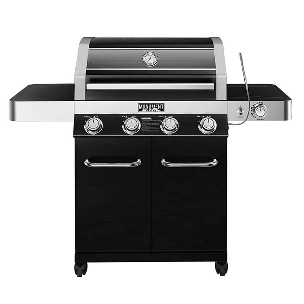 Monument Grills 42538B 4-Burner Propane Gas Grill in Black with ClearView Lid, LED Controls, Side Burner and USB Light Monument Grills 42538B 4-Burner Propane Gas Grill in Black with ClearView Lid, LED Controls, Side Burner and USB Light - Image 6