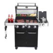 Monument Grills 42538B 4-Burner Propane Gas Grill in Black with ClearView Lid, LED Controls, Side Burner and USB Light Monument Grills 42538B 4-Burner Propane Gas Grill in Black with ClearView Lid, LED Controls, Side Burner and USB Light