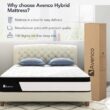 Avenco 10 in. Medium Firm Hybrid Pillow Top Mattresses, Strong Edge Support, King Mattress
