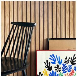 Timeline 00982 Timeline Wood 7/8 in. x 6 in. x 72 in. 12 sq. ft. Fluted Unfinished Oak Square Slat Wood Wall Panels (4-Pack)