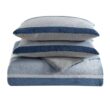 Nautica Linden 3-Piece Navy Blue Microfiber King Comforter Set Nautica Linden 3-Piece Navy Blue Microfiber King Comforter Set