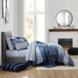 Nautica Linden 3-Piece Navy Blue Microfiber King Comforter Set Nautica Linden 3-Piece Navy Blue Microfiber King Comforter Set