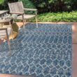 JONATHAN Y Ourika Navy/Light Gray 9 ft. x 12 ft. Moroccan Geometric Textured Weave Indoor/Outdoor Area Rug