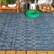 JONATHAN Y Ourika Navy/Light Gray 9 ft. x 12 ft. Moroccan Geometric Textured Weave Indoor/Outdoor Area Rug