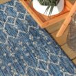 JONATHAN Y Ourika Navy/Light Gray 9 ft. x 12 ft. Moroccan Geometric Textured Weave Indoor/Outdoor Area Rug