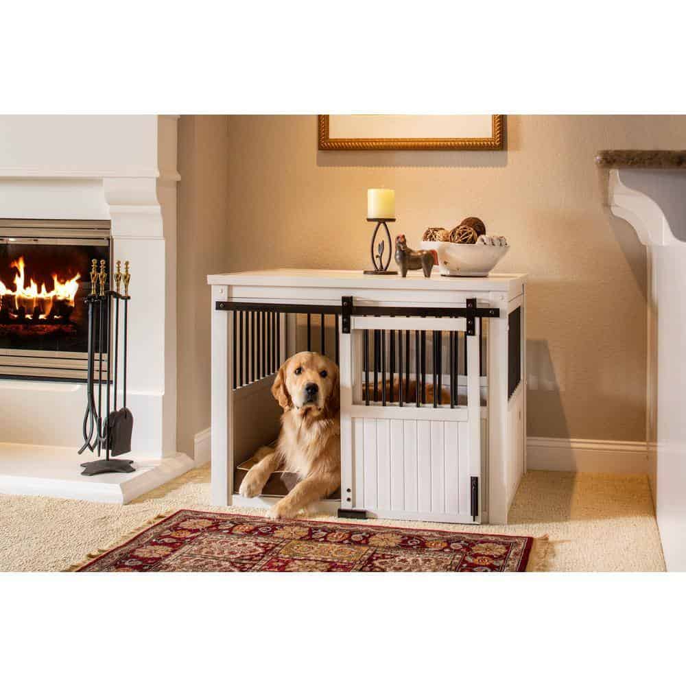 New Age Pet EHDBC15-04XL Homestead ECOFLEX Antique White Sliding Barn Door Dog Crate Extra Large New Age Pet EHDBC15-04XL Homestead ECOFLEX Antique White Sliding Barn Door Dog Crate Extra Large - Image 8