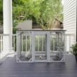 PawHut D32-002GY 71 in. L Grey Wooden Outdoor Cat House with Asphalt Roof, Multi-Level Platforms, and Large Enter Door PawHut D32-002GY 71 in. L Grey Wooden Outdoor Cat House with Asphalt Roof, Multi-Level Platforms, and Large Enter Door