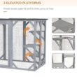 PawHut D32-002GY 71 in. L Grey Wooden Outdoor Cat House with Asphalt Roof, Multi-Level Platforms, and Large Enter Door PawHut D32-002GY 71 in. L Grey Wooden Outdoor Cat House with Asphalt Roof, Multi-Level Platforms, and Large Enter Door