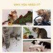 PawHut D30-517V01 Natural Wood Color Small/Medium Cat Wooden Cat Exercise Wheel Treadmill Cat Tree