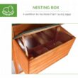 PawHut D3-0002 Large Natural Wood and Green 0.04 -Acre In-Ground Poultry Cage with Outdoor Run and Nesting Box