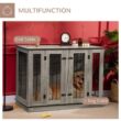 PawHut D02-087V80 Furniture Style Dog Crate with Removable Panel, End Table with Two Rooms Design - Large PawHut D02-087V80 Furniture Style Dog Crate with Removable Panel, End Table with Two Rooms Design - Large