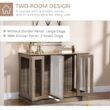 PawHut D02-087V80 Furniture Style Dog Crate with Removable Panel, End Table with Two Rooms Design - Large PawHut D02-087V80 Furniture Style Dog Crate with Removable Panel, End Table with Two Rooms Design - Large
