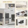 PawHut D02-133V00WT Dog Crate Furniture with Soft Water-Resistant Cushion, Dog Crate End Table with Drawer, White PawHut D02-133V00WT Dog Crate Furniture with Soft Water-Resistant Cushion, Dog Crate End Table with Drawer, White